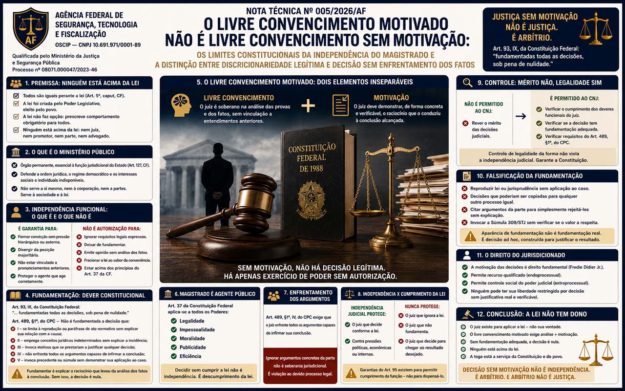 O livre convencimento motivado não é livre convencimento sem motivação: Os limites constitucionais da independência do magistrado e a distinção entre discricionariedade legítima e decisão sem enfrentamento dos fatos